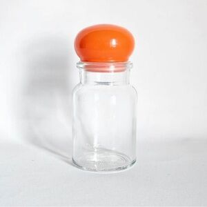 1970s Glass Apothecary Jar With Orange Bubble Lid – MCM Storage